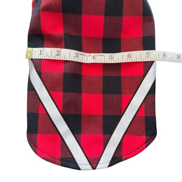 RC Pets Buffalo Plaid Medium Dog Jacket Reflective Trim Red Black Cozy Coat - Picture 4 of 7
